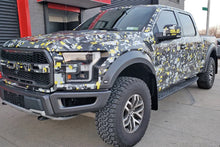 Load image into Gallery viewer, Rally Armor 17-20 Ford F-150 Raptor Gen 2 Black UR Mud Flap w/White Logo - Installation View