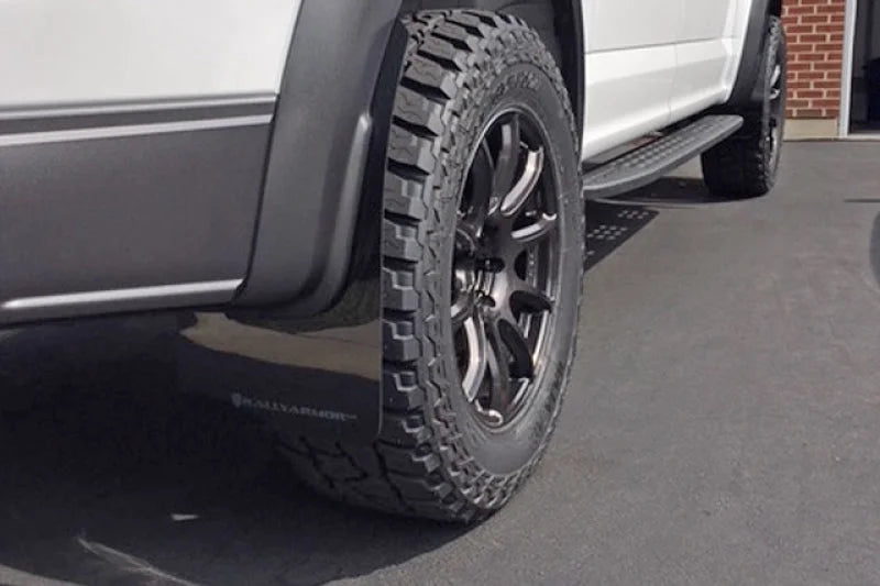 Rally Armor 17-20 Ford F-150 Raptor Gen 2 Black UR Mud Flap w/White Logo - Additional View 7