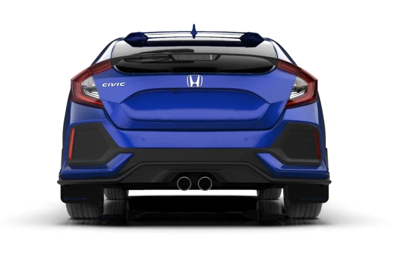 Rally Armor 17-21 Honda Civic EX/EX-L/LX (Hatchback) Black UR Mud Flap Red Logo - Side View