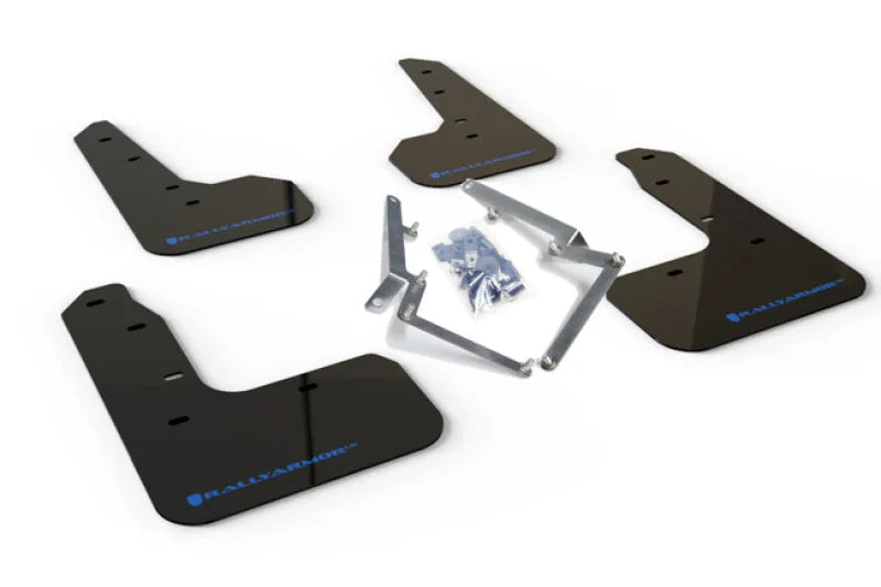 Rally Armor 17-21 Honda Civic Sport/Sport Touring Black UR Mud Flap w/Blue Logo - Main Product View