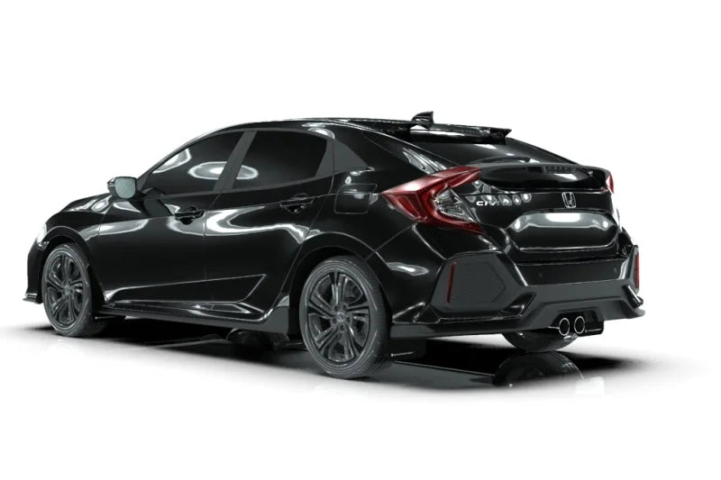 Rally Armor 17-21 Honda Civic Sport/Sport Touring Black UR Mud Flap w/White Logo - Side View