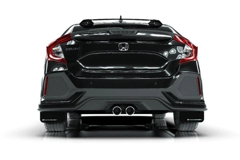 Rally Armor 17-21 Honda Civic Sport/Sport Touring Black UR Mud Flap w/White Logo - Detail View