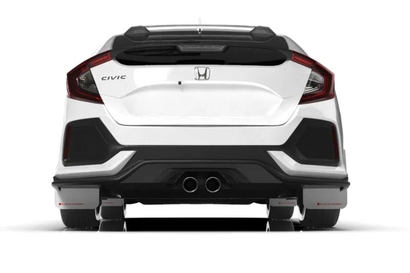 Rally Armor 17-21 Honda Civic Sport/Sport Touring White UR Mud Flap w/Red Logo - Side View