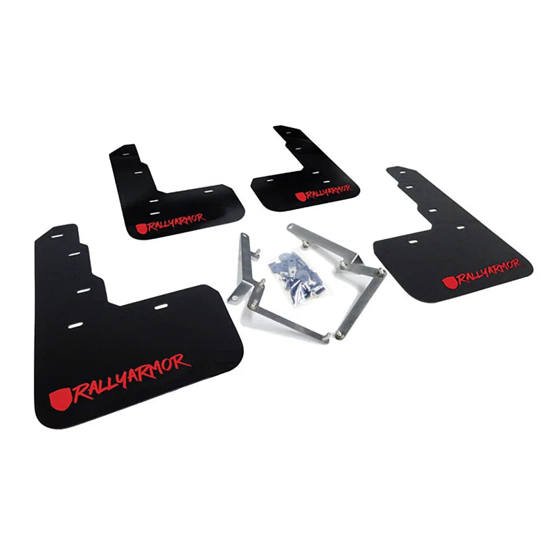 Rally Armor 17-22 Honda Civic Type R Black Mud Flap Red Altered Font Logo - Side View