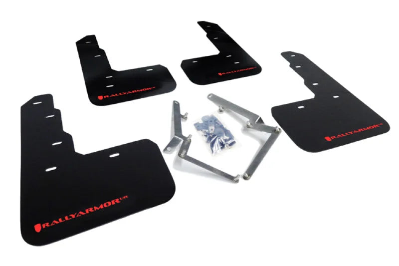 Rally Armor 17-22 Honda Civic Type R Black UR Mud Flap w/Red Logo - Main Product View