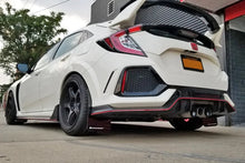Load image into Gallery viewer, Rally Armor 17-22 Honda Civic Type R Red UR Mud Flap w/Black Logo - Installation View