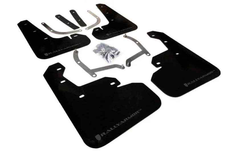 Rally Armor 17-23 Subaru Impreza 4D/5D Black UR Mud Flap w/Grey Logo - Main Product View