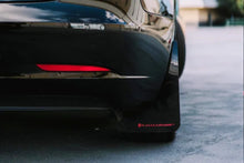 Load image into Gallery viewer, Rally Armor 17-23 Tesla Model 3 Black UR Mud Flap w/Blue Logo - Back View