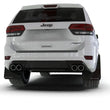 Load image into Gallery viewer, Rally Armor 18-22 Jeep Grand Cherokee SRT Trackhawk Black UR Mud Flap - Metallic Black Logo - Installation View