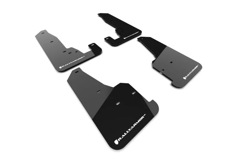Rally Armor 18-22 Jeep Grand Cherokee SRT Trackhawk Black UR Mud Flap - White Logo - Main Product View