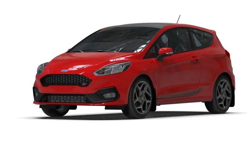 Rally Armor 18-23 Ford Fiesta ST MK8 Black UR Mud Flap w/Red Logo - Side View