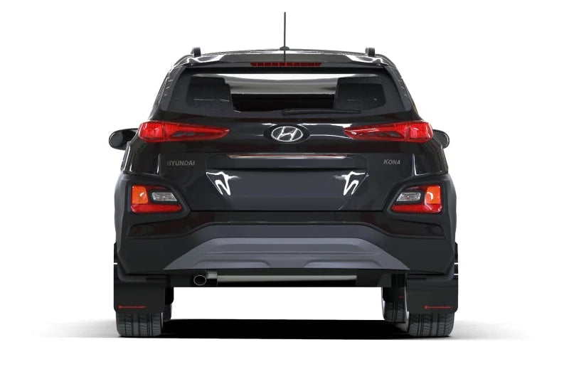 Rally Armor 18-23 Hyundai Kona Red UR Mud Flap White Logo - Side View