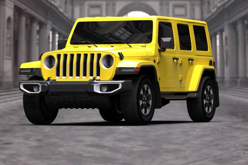 Rally Armor 18-25 Jeep JL Wrangler Black UR Mud Flap w/Grey Logo - Side View