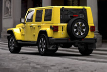 Load image into Gallery viewer, Rally Armor 18-25 Jeep JL Wrangler Black UR Mud Flap w/White Logo - Additional View 6