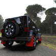Load image into Gallery viewer, Rally Armor 18-25 Jeep JL Wrangler Red UR Mud Flap w/Black Logo - Detail View