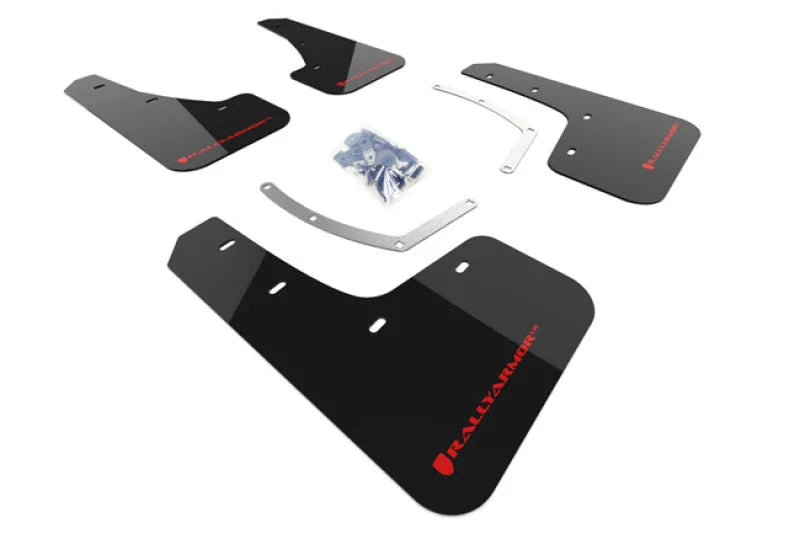 Rally Armor 18-25 Subaru Ascent Black UR Mud Flap w/Red Logo - Main Product View