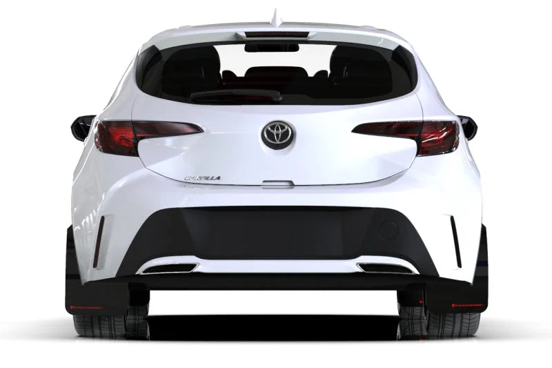 Rally Armor 18-25 Toyota Corolla Hatchback Black UR Mud Flap Red Logo - Side View