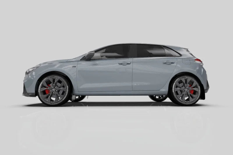 Rally Armor 19-21 Hyundai Elantra GT N Line/i30 Black UR Mud Flap w/Grey Logo - Additional View 8