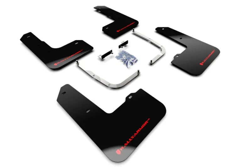Rally Armor 19-21 Hyundai Elantra GT N Line/i30 Black UR Mud Flap w/Red Logo - Main Product View