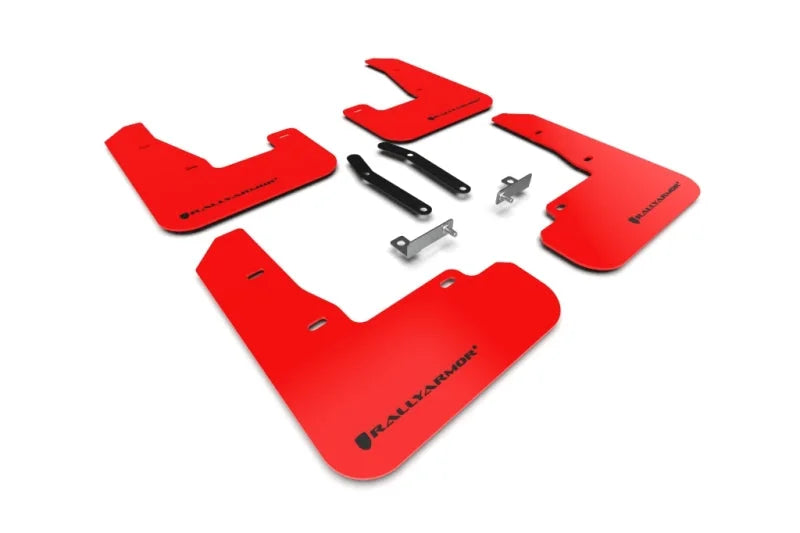 Rally Armor 19-21 Hyundai Elantra GT N Line/i30 Red UR Mud Flap w/Black Logo - Main Product View