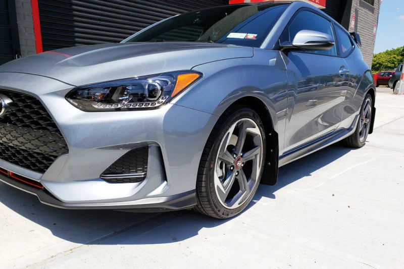 Rally Armor 19-21 Hyundai Veloster Turbo/2.0/R-Spec Black UR Mud Flap w/Dark Grey Logo - Additional View 5