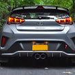Load image into Gallery viewer, Rally Armor 19-21 Hyundai Veloster Turbo/2.0/R-Spec Red UR Mud Flap w/White Logo - Back View