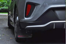 Load image into Gallery viewer, Rally Armor 19-21 Hyundai Veloster Turbo/2.0/R-Spec Red UR Mud Flap w/White Logo - Installation View