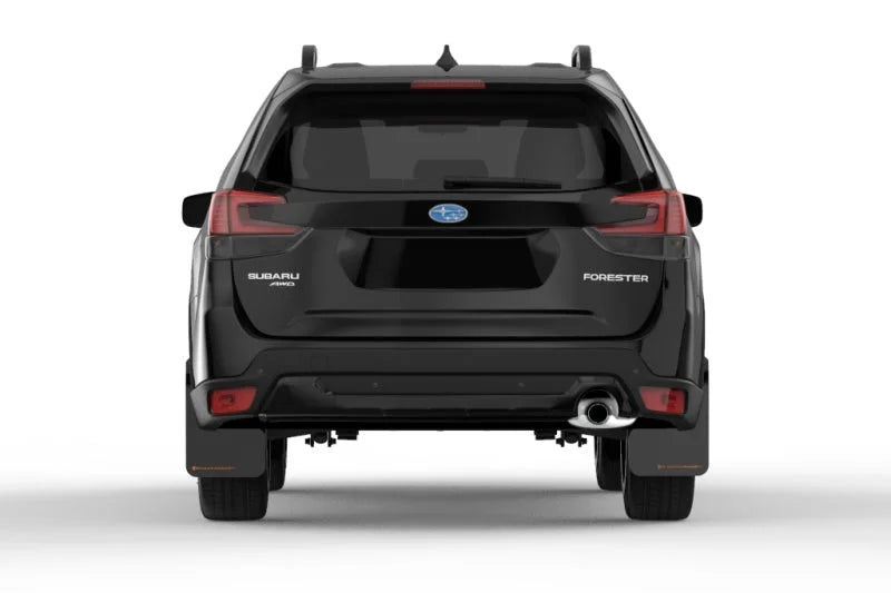 Rally Armor 19-21 Subaru Forester Black UR Mud Flap w/ Orange Logo - Installation View
