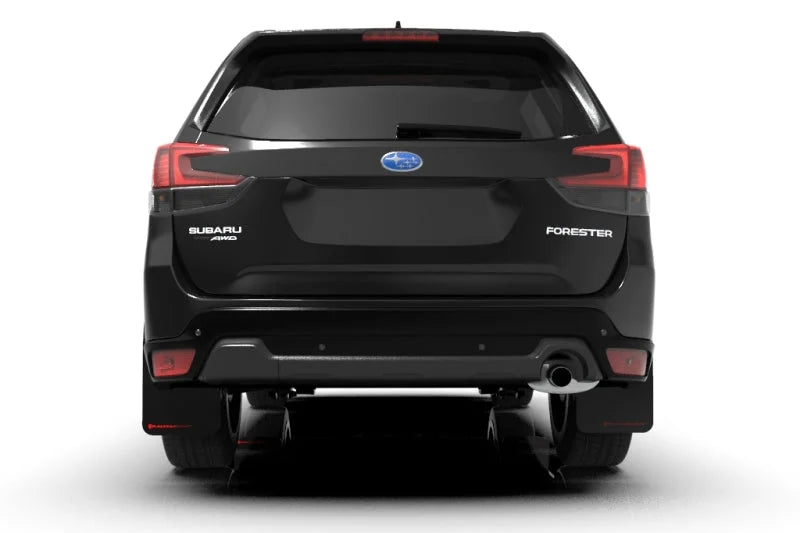 Rally Armor 19-21 Subaru Forester Black UR Mud Flap w/ Red Logo - Back View