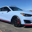 Load image into Gallery viewer, Rally Armor 19-22 Hyundai Veloster N Black UR Mud Flap w/ White Logo - Additional View 5