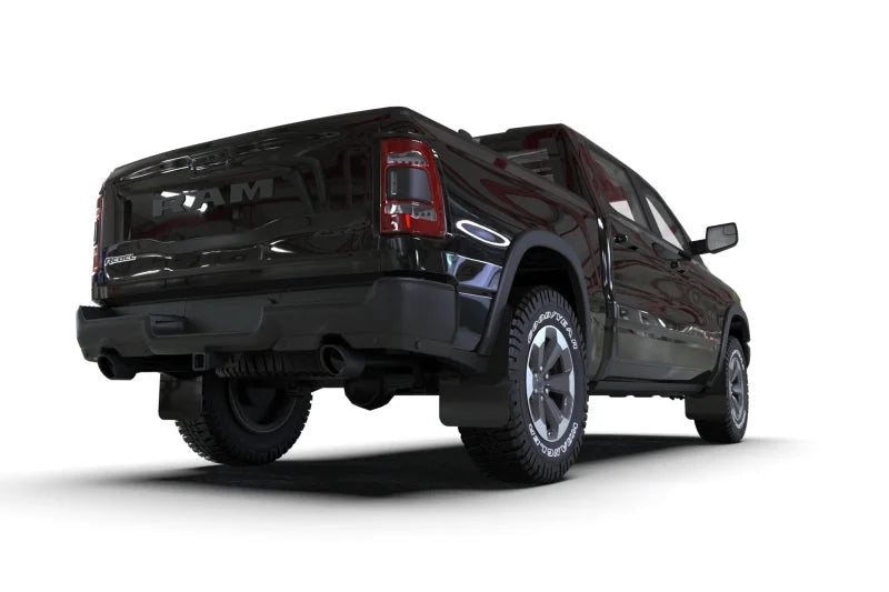 Rally Armor 19-25 Dodge Ram 1500 Rebel Black UR Mud Flap w/Metallic Black Logo - Side View