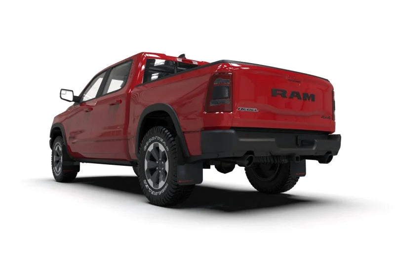 Rally Armor 19-25 Dodge Ram 1500 Rebel Black UR Mud Flap w/Red Logo - Back View