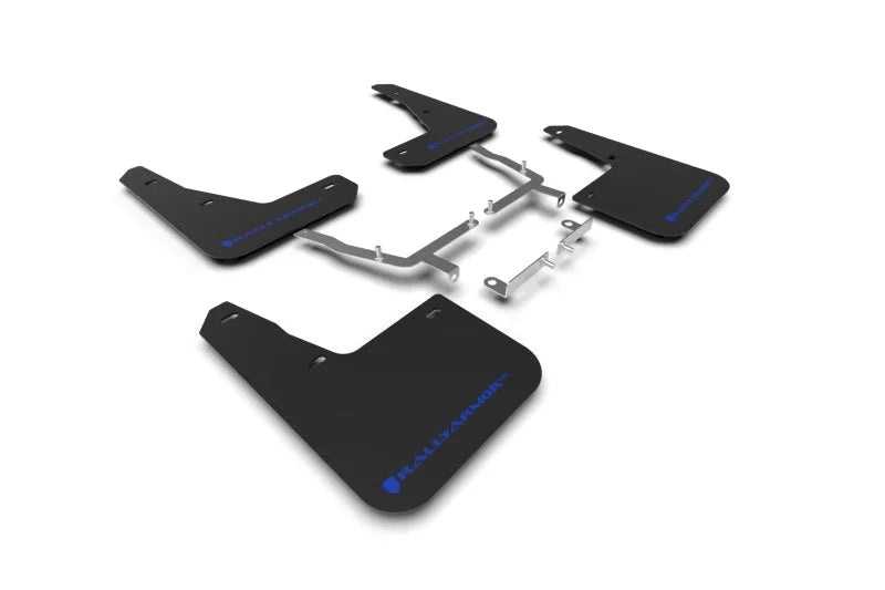 Rally Armor 19-25 Ford Focus ST MK4 Black UR Mud Flap w/Blue Logo - Main Product View