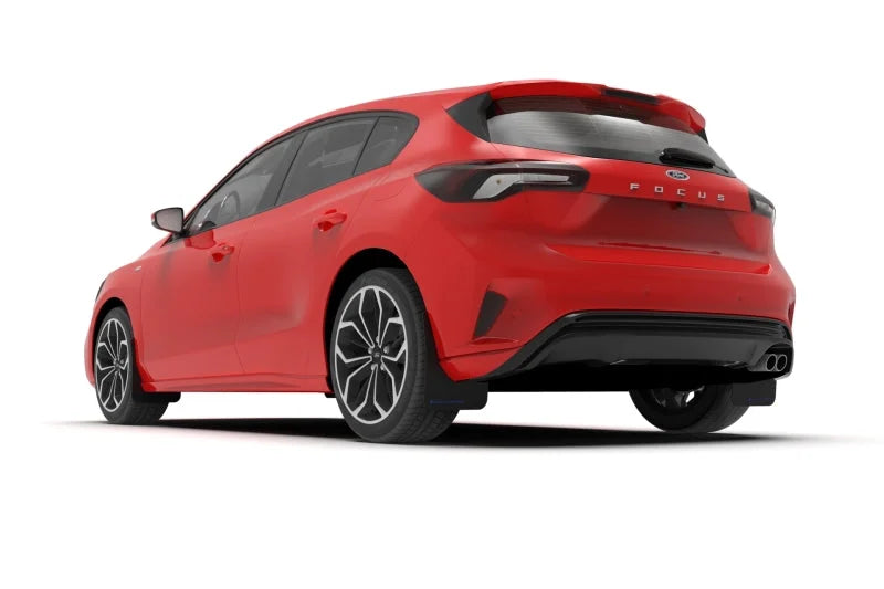 Rally Armor 19-25 Ford Focus ST MK4 Black UR Mud Flap w/Red Logo - Side View