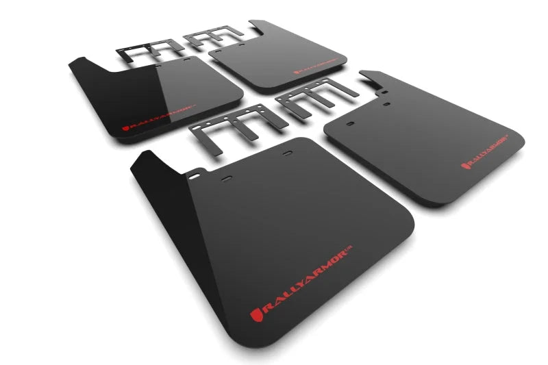 Rally Armor 19-25 GMC Sierra 1500 AT4 Black UR Mud Flap w/ Red Logo - Main Product View