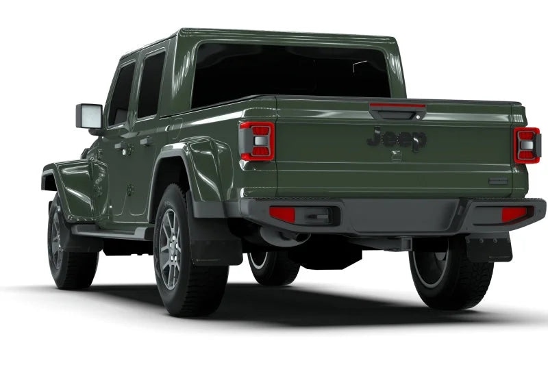 Rally Armor 19-25 Jeep Gladiator JT (Incl. Overland/Sport/Sport S) Black Mud Flap w/Red Logo - Side View