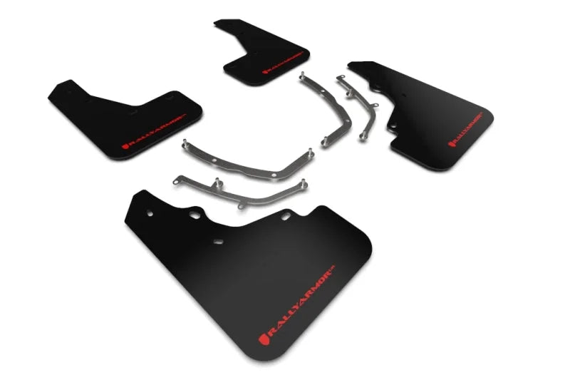 Rally Armor 19-25 Mazda3 Hatchback Black UR Mud Flap w/Red Logo - Main Product View