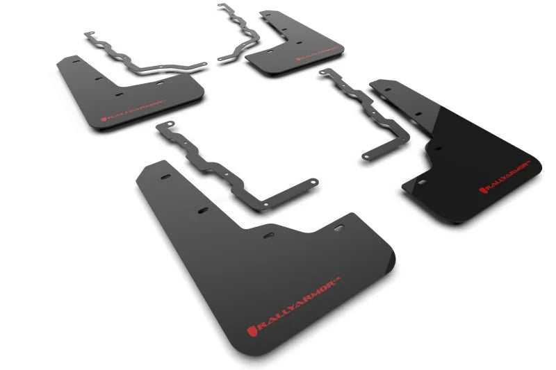 Rally Armor 20-25 Ford Puma ST Black Mud Flap w/Red Logo - Main Product View