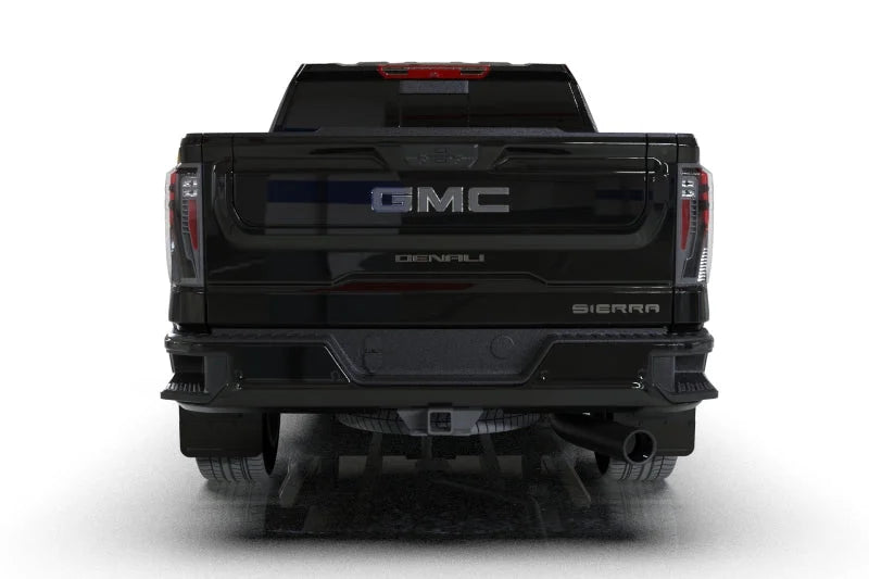 Rally Armor 20-25 GMC Sierra 2500/3500 HD Denali Black Mud Flap w/Metallic Black Logo - Side View