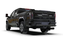 Load image into Gallery viewer, Rally Armor 20-25 GMC Sierra 2500/3500 HD Denali Black Mud Flap w/Metallic Black Logo - Back View