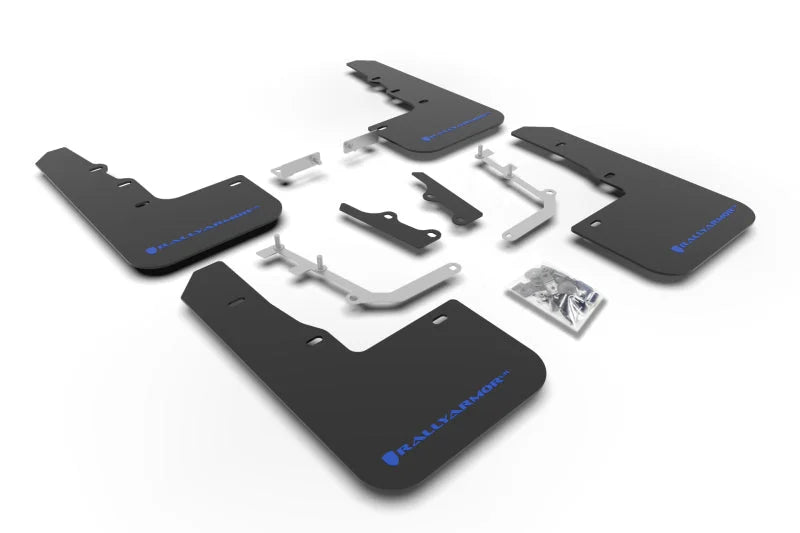 Rally Armor 20-25 Hyundai Venue Black Mud Flap Blue Logo - Main Product View