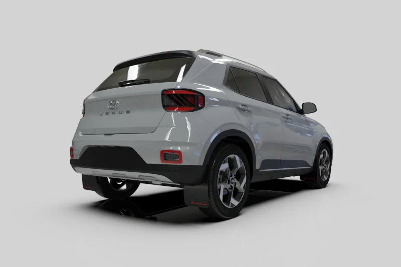 Rally Armor 20-25 Hyundai Venue Black Mud Flap Blue Logo - Detail View