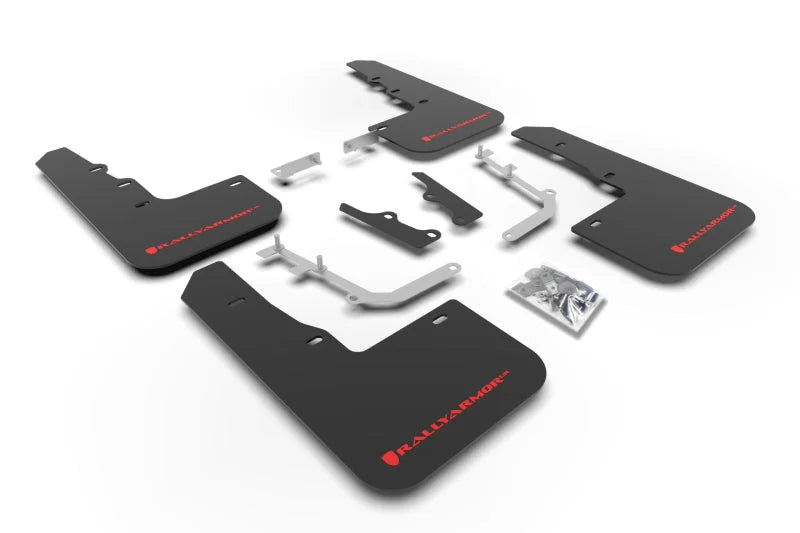 Rally Armor 20-25 Hyundai Venue Black Mud Flap Red Logo - Main Product View