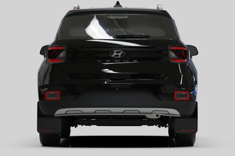 Rally Armor 20-25 Hyundai Venue Black Mud Flap Red Logo - Detail View