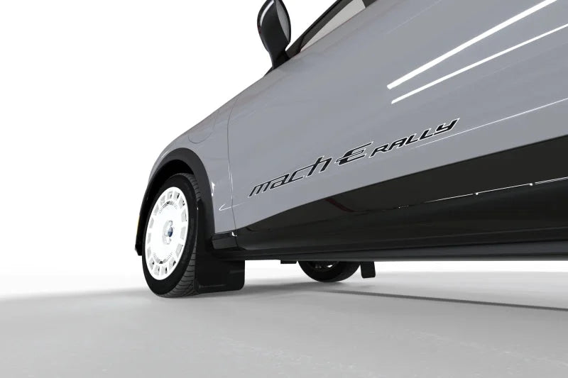 Rally Armor 2021-25 Ford Mach-E Rally Edition Black UR Mud Flap Metallic Black Logo - Additional View 5