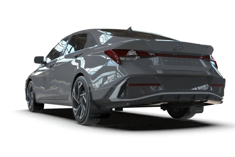 Rally Armor 2024-25 Hyundai Elantra N/N Line Black Mud Flap w/Grey Logo - Detail View