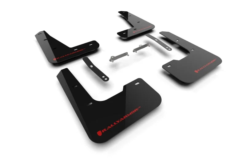 Rally Armor 2024-25 Hyundai Elantra N/N Line Black Mud Flap w/Red Logo - Main Product View