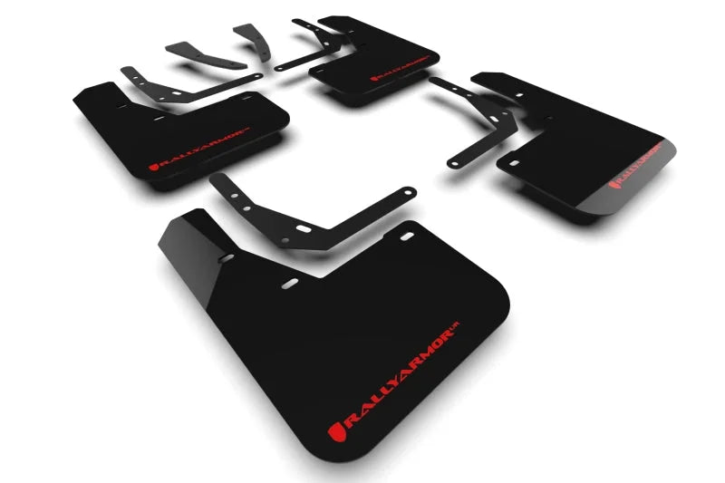 Rally Armor 2024 Hyundai Kona/Kona EV Black UR Mud Flap w/Red Logo - Main Product View