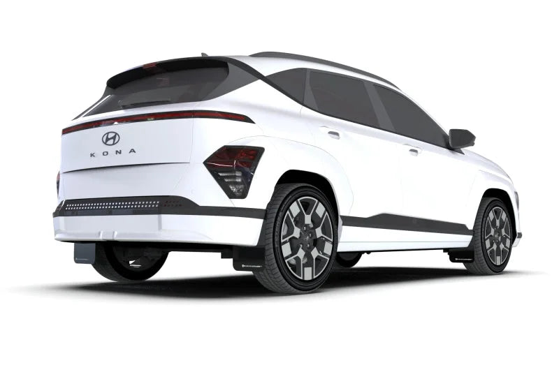 Rally Armor 2024 Hyundai Kona/Kona EV Black UR Mud Flap w/Red Logo - Detail View