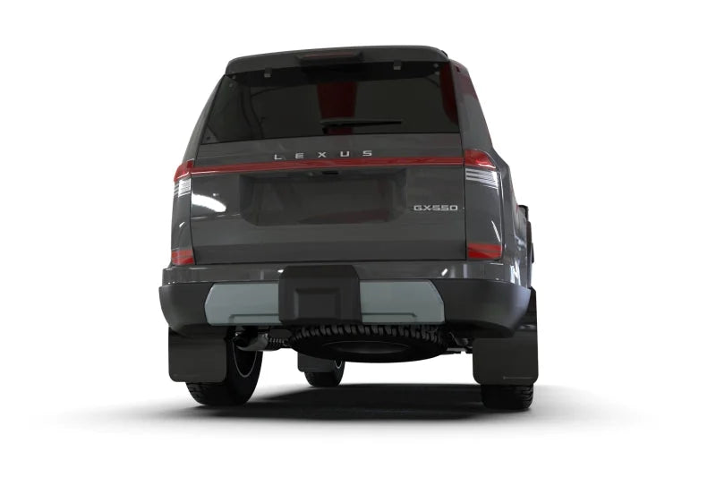 Rally Armor 2024+ Lexus GX-550 Overtrail Black UR Mud Flap Metallic Black Logo - Side View